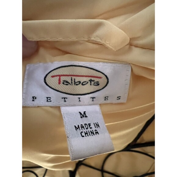 Talbots Quilted Puffer Vest Goose Down Snap Zip Womens Size M Petite Yellow - Picture 3 of 5